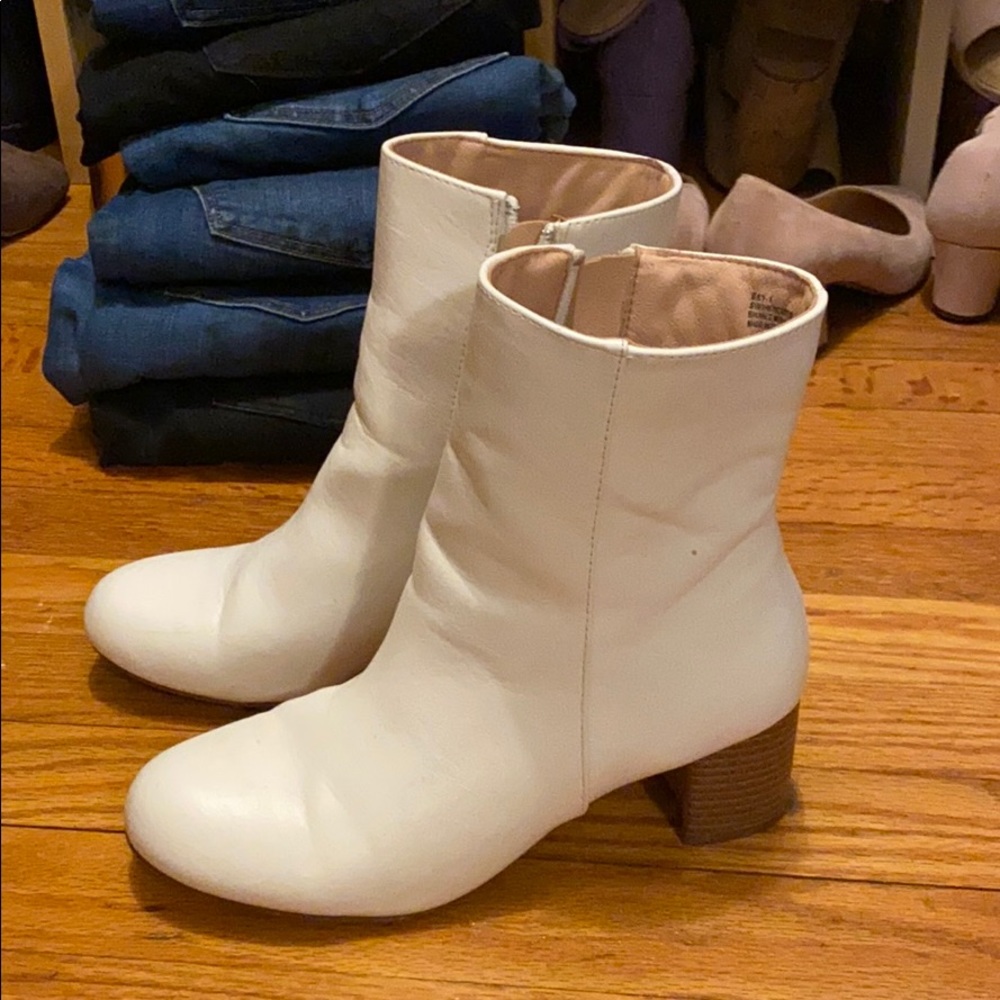 White ankle boots from Red Dress Boutique